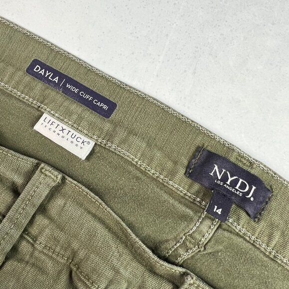 Not Your Daughters Jeans Women's 36x22* Dayla Wide Cuff Capri Green Denim Tag 14 - Picture 7 of 16